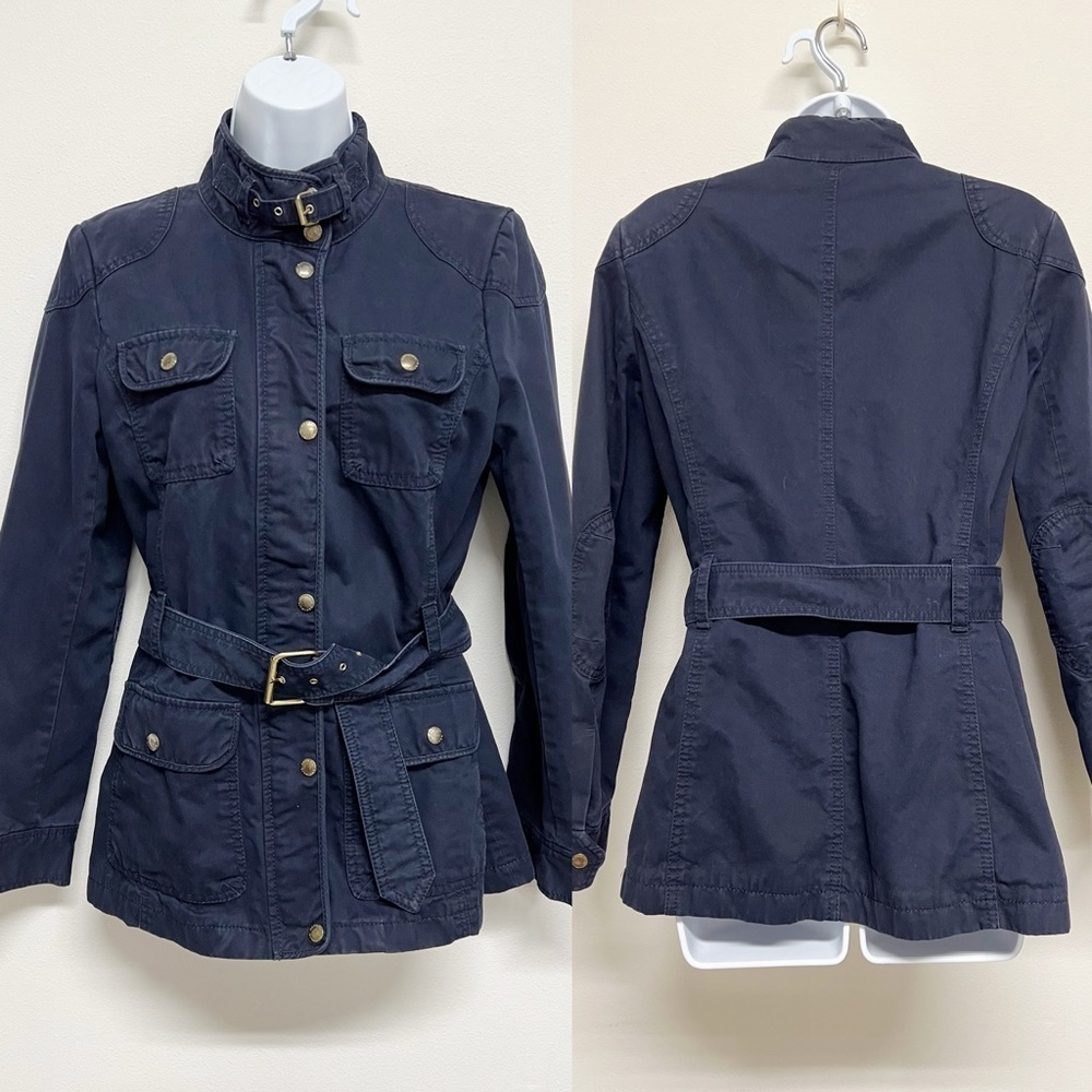Navy Belted Utility Jacket - Women